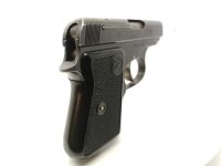 halbautomatische Pistole CZ Uhersky Brod - Mod. 92 - Note 3  - tschechische Taschenpistole CZ Mod. 92 aus Sammlungsaufl&ouml;sung im Kal. 6,35mm Browning, komplett in schwarz, mit schwarzen Kunststoffgriffschalen mit CZ-Logo, Steckmagazin, verstecktem Hahn, te