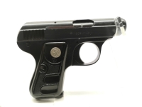 halbautomatische Pistole Galesi - Mod. 9 - Note 2  - italienische Taschenpistole im Kaliber 6,35mm Browning, Hersteller: Galesi, Modell: 9, mit schwarzen Kunststoffgriffschalen, Sicherung links (ist gleichzeitig Schlittensperre), Steckmagazin, technisch i