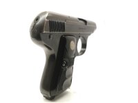 halbautomatische Pistole Galesi - Mod. 9 - Note 3  - italienische Taschenpistole im Kaliber 6,35mm Browning, Hersteller: Galesi, Modell: 9, mit schwarzen Kunststoffgriffschalen, Sicherung links (ist gleichzeitig Schlittensperre), Steckmagazin, technisch i