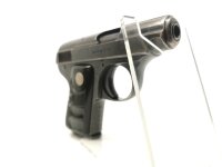 halbautomatische Pistole Galesi - Mod. 9 - Note 3  - italienische Taschenpistole im Kaliber 6,35mm Browning, Hersteller: Galesi, Modell: 9, mit schwarzen Kunststoffgriffschalen, Sicherung links (ist gleichzeitig Schlittensperre), Steckmagazin, technisch i
