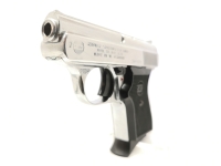 halbautomatische Pistole Rh&ouml;ner - 115 - Note 1  - perfekte Taschenpistole f&uuml;r Sammler, Hersteller: Rh&ouml;ner,  Mod. 115, bicolor (silber/schwarz), tadelloser Sammlerzustand, Note 1, technisch und optisch perfekt, Sicherung links, Steckmagazin, ideal f&uuml;r Samm