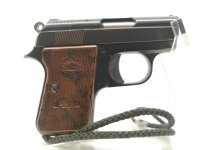 halbautomatische Pistole Astra - 2000 - Note 1  - spanische Taschenpistole ASTRA CUB (2000) im Kal. 6,35mm Browning aus Sammlungsaufl&ouml;sung, Zustand Note 1 (sehr gut), gepflegt, braune Bakelitgriffschalen mit Astra-Logo + Schriftzug "Cub" , Sicherung links