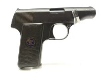 halbautomatische Pistole Walther Zella-Mehlis - Mod. 8 - Note 3  - deutsche Taschenpsitole von Walther, Modell 8, Bakelit-Griffschalen mit 6,35 bzw. CW-Logo, Sicherung, Steckmagazin mit Walther Schriftzug, befriedigender Sammlerzustand, leichte Rostn&auml;rbch