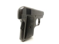 halbautomatische Pistole Delu - ohne - Note 2  - handliche Taschenpistole im Kleinformat von DELU - Liege, mit Bakelitgriffschalen, FD-Logo auf den Griffschalen, Handballensicherung, Steckmagazin, Sicherungshebel, technisch in Ordnung, optisch altersbedin