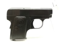 halbautomatische Pistole Delu - ohne - Note 2  - handliche Taschenpistole im Kleinformat von DELU - Liege, mit Bakelitgriffschalen, FD-Logo auf den Griffschalen, Handballensicherung, Steckmagazin, Sicherungshebel, technisch in Ordnung, optisch altersbedin