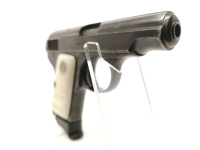 halbautomatische Pistole Galesi - 506/A - Note 3  - italienische Taschenpistole im Kaliber 6,35mm Browning, Hersteller: Galesi, Modell: 506/A, mit hellen (wei&szlig;en) Griffschalen, Sicherung links, Steckmagazin, technisch in Ordnung, optisch im Zustand 3 (alt