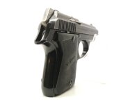 halbautomatische Pistole Unique - Mikros K - Note 3  - franz&ouml;sische Taschenpistole v. Unique, Modell "K" aus Sammlungsaufl&ouml;sung, Kal. 6,35mm Browning, mit Kimme und Korn, silberfarbenem Hahn, Steckmagazib, Kunststoffgriffschalen mit "Mikros"-Schriftzug, o