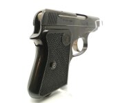 halbautomatische Pistole CZ Uhersky Brod - Mod. 92 - Note 2  - tschechische Taschenpistole CZ Mod. 92 aus Sammlungsaufl&ouml;sung im Kal. 6,35mm Browning, komplett in schwarz, mit schwarzen Kunststoffgriffschalen mit CZ-Logo, Steckmagazin, verstecktem Hahn, te