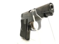 halbautomatische Pistole CZ Uhersky Brod - Mod. 92 - Note 2  - tschechische Taschenpistole CZ Mod. 92 aus Sammlungsaufl&ouml;sung im Kal. 6,35mm Browning, komplett in schwarz, mit schwarzen Kunststoffgriffschalen mit CZ-Logo, Steckmagazin, verstecktem Hahn, te