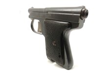halbautomatische Pistole unbekannt - Le Francaise Variante 1 - Note 3  - seltene Francais Variante 1, franz. Taschenpistole mit Kaipplauf im Kal. 6,35mm Browning, Zustand Note 3 (altersbedingt), Lauf und Technik gut, Br&uuml;nierung noch gut, Griffschalen link