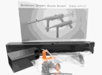 halbautomatische B&uuml;chse GSG - MP40 - Note 1  - halbautomatische B&uuml;chse im Kleinkaliber (.22lr HV), f&uuml;r High-Velocity-Munition, 22 Schuss Steckmagazin, Klappschaft, Laufm&uuml;ndungsgewinde, offene Visierung (Kimme/Korn), Kornschutz, Beschu&szlig; 2017 (CIP N), Zusta