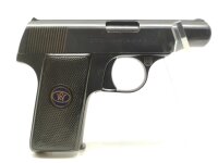 halbautomatische Pistole Walther Zella-Mehlis - Mod. 8 - Note 2  - deutsche Taschenpsitole von Walther, Modell 8, Bakelit-Griffschalen mit 6,35 bzw. CW-Logo, Sicherung, Steckmagazin mit Walther Schriftzug, guter gepflegter Sammlerzustand, technisch in Ord