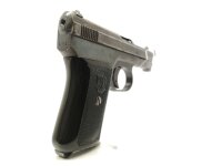 halbautomatische Pistole Mauser - 1910/14 - Note 3  - Mauser Taschenpistole Mod. 1910/14 im Kal. 6,35mm Browning aus Sammlungsaufl&ouml;sung, Waffe mit leichten Rostn&auml;rbchen am Griffst&uuml;ck, mit Bakelitgriffschalen, Beschriftung wei&szlig; ausgelegt, Waffe im altersty