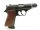 halbautomatische Pistole Walther - PP - Note 2  - f&uuml;hrige Pistole im Kal. 7,65mm Browning aus dem Hause Carl Walther Ulm, Mod. PP, offene feste Visierung &uuml;ber Kimme und Korn, Steckmagazin, Holzgriffschalen, Beschu&szlig; 1976, mit "NdS" Logo, 95mm Laufl&auml;nge, op