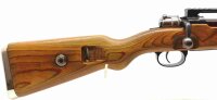 Repetierb&uuml;chse Mauser - K98k Israel - Note 2  - Mauser Oberndorf - Israeli, Kal. .308 Win. (7,62mm), Schichtholzschaft, nicht nummerngleich, Anbauteile und Schaftkappe verchromt, Schiebeviserung vorhanden, dazu feste Picatinnyschiene v. Farrell installier