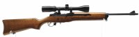 halbautomatische B&uuml;chse Ruger - Mini 14 - Note 2  - halbautomatische B&uuml;chse RUGER Ranch Rifle, auch Mini 14 genannt, Kal. .223 Remington, Holzschaft (oberes Schaftteil leicht heller als Hauptschaft), Metallschaftkappe, schwarzes System und Lauf, Drehkimme
