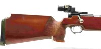 Einzellader B&uuml;chse Sportwaffen Suhl - M150 - Note 3  - beliebte Einzellader-KK-Matchwaffe aus dem Hause Ernst-Th&auml;lmann-Werke Suhl, Made in GDR, mit Matchholzschaft aus Buche, rotbraun, Zustand optisch Note 3,0, St&ouml;tzer Diopter, Ringkorn im Korntunnel, UIT