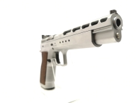 halbautomatische Pistole Tanfoglio - P19 Gold Match BDS - Neuwertig - neuwertige Tanfoglio Gold Match BDS im Kal. 9mm Luger, 6" Lauf, bi-color, Holzgriffschalen, Sicherung Llinksseitig (f&uuml;r Rechtssch&uuml;tzen), LPA-Visierung (seiten- und h&ouml;henverstellbar), sk