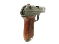 halbautomatische Pistole CZ Uhersky Brod - fnh 27 - Note 2  - tschechische Pistole der Wehrmacht mit Abnahmestempel, Modell CZ 27 (auch vz27) in der fnh-Variante, nachgefertigte Bakeltgriffschale (verm. Nicht original) in braun, kein g&uuml;ltiger BESCHUSS, We
