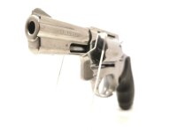 Revolver Taurus - 606 - Note 2  - kurzer 3" Fangschu&szlig;revolver, Laufl&auml;nge 75mm, silber gl&auml;nzend mit Gummigriffschalen samt Fingermulden, beidh&auml;ndig nutzbar, 6-Schuss-Trommel, breiter Hahn, ideal als Fangschusswaffe, Visierung &uuml;ber in den Rahmen eingelassen