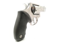 Revolver Taurus - 606 - Note 2  - kurzer 3" Fangschu&szlig;revolver, Laufl&auml;nge 75mm, silber gl&auml;nzend mit Gummigriffschalen samt Fingermulden, beidh&auml;ndig nutzbar, 6-Schuss-Trommel, breiter Hahn, ideal als Fangschusswaffe, Visierung &uuml;ber in den Rahmen eingelassen