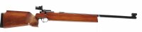 Einzellader B&uuml;chse Sportwaffen Suhl - M150 - Note 3  - beliebte Einzellader-KK-Matchwaffe aus dem Hause Ernst-Th&auml;lmann-Werke Suhl, Made in GDR, mit Matchholzschaft aus Buche, Q1 Stempel, rotbraun, Zustand optisch Note 3,5, originaler Diopter, Ringkorn im 