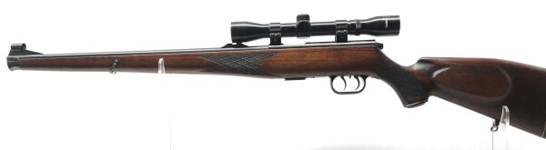Repetierb&uuml;chse Krico - ohne - Note 3  - deutsche Repetierb&uuml;chse als Stutzenausf&uuml;hrung (Schonzeitb&uuml;chse), Hersteller KRICO (Stuttgart), Kaliber .22 Magnum (.22 WMR), mit deutschem Stecher, Zielfernrohr v. TASCO (4x32 mit Absehen 1), unbeleuchtet, Steckmaga