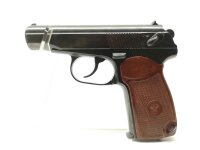 halbautomatische Pistole Izhevsk - Makarov - Note 2  - sehr sch&ouml;ne originale Izhmash Makarov, Beschu&szlig; 1987, Griffschalen aus Bakelit mit "Stern", offene Visierung (Gebrauchsvisierung) mit Kimme und Korn, guter gepflegter Zustand, bisher lediglich zum Fang