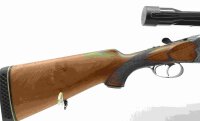 Bockb&uuml;chsflinte Michelitsch - Ferlach - Note 2  - Ferlacher Bockb&uuml;chsflinte v. Joh. Micheltitsch, Kaliber 8x57 RS (auch bekannt als 8x57JRS) und 16/65 (durch A. Kn&ouml;dler Ravensburg auf 16/70 erweitert), Beschu&szlig; 07/1978, Einhakmontage, ZF von ZEISS West Ger