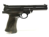 halbautomatische Pistole Smith & Wesson - 22A Target - Note 2  - KK-Sportpistole mit massivem 145mm langem Lauf aus dem Hause Smith & Wesson, verstellbare Kimme eingelassen in einer Picatinnyschiene, Steckmagazin, Schichtholz-Formgriffschalen mit Fingerau