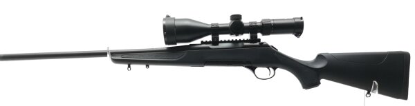 Repetierb&uuml;chse Haenel - J&auml;ger 10 - Neuwertig - neuweriges Ausstellungsst&uuml;ck, Haenel J&auml;ger 10 Varmint Sporter, mit Semiwightlauf und M&uuml;ndungsgewinde 15x1, Picatinny-Schiene, montiertes ZF von AKAH (ebenfalls neuwertig) mit Leuchtpunkt, Adapter Pin f&uuml;r Zwei