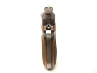 halbautomatische Pistole Erma - EP 422 - Note 2  - handliche KK-Pistole von Erma (Made in Germany), Modell EP 422, in der Seite verstellbare Kimme, bicolor (silber / dubkelgrau), Holzgriffschalen f. beidh&auml;ndige Nutzung, 85mm Lauf, mit Nutzungsspuren aber 