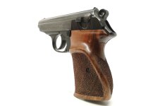 halbautomatische Pistole Walther - PPK - Note 2  - kleine feine Walther PPK aus Zella-Mehlis, 3" Lauf, Holzformgriff f. Rechtsh&auml;nder, Steckmagazin, Kaliber 7,65mm Browning, Beschu&szlig; Krone "U", guter gepflegter Gesamtzustand, auch f&uuml;r Sammler *** voreintrag