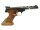halbautomatische Pistole FN - Mod. 150 - Note 2  - belgische Sportwaffe im Kleinkaliber (.22lr.), mit Holzformgriff Gr. M f&uuml;r Rechtsh&auml;nder, Steckmagazin, verstellbarer Kimme, runder massiver 6" Lauf, goldfarbenes Abzugsz&uuml;ngel, ventilierte Laufschiene, mas