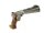 halbautomatische Pistole FN - Mod. 150 - Note 2  - belgische Sportwaffe im Kleinkaliber (.22lr.), mit Holzformgriff Gr. M f&uuml;r Rechtsh&auml;nder, Steckmagazin, verstellbarer Kimme, runder massiver 6" Lauf, goldfarbenes Abzugsz&uuml;ngel, ventilierte Laufschiene, mas