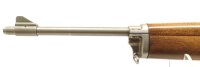 halbautomatische B&uuml;chse Ruger - Ranch Rifle Mini 14 - Note 2  - sehr gut erhaltene halbautomatische B&uuml;chse RUGER Mini 14, auch Ranch Rifle genannt, Kal. .223 Remington, Holzschaft, Metallschaftkappe, in silber gehaltenes System und Lauf, Drehkimme und Kor
