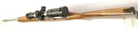 halbautomatische B&uuml;chse Ruger - Ranch Rifle Mini 14 - Note 2  - sehr gut erhaltene halbautomatische B&uuml;chse RUGER Mini 14, auch Ranch Rifle genannt, Kal. .223 Remington, Holzschaft, Metallschaftkappe, in silber gehaltenes System und Lauf, Drehkimme und Kor