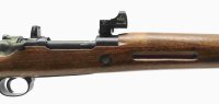 Repetierb&uuml;chse La Coruna - FR8 - Note 2  - f&uuml;hrige spanische Ordonnanzwaffe mit Burris Leuchtpunkt, bisher zur Nachsuche verwendet, Fabrica de Armas FR8, Kal. 7,62 (.308 Win.), mit M&uuml;ndungsfeuerbremse, 98er &auml;hnlichem System mit Fl&uuml;gelsicherung, innenliege