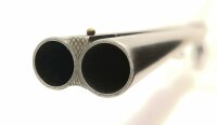 Doppelflinte Sauer & Sohn - ohne - Note 3  - typische Suhler Querflinte aus dem Hause Sauer & Sohn Suhl, Q1-Stempel, Basen f. Suhler Einhakmontage, technisch sehr gut, optisch: altersbedingte Spuren (Note 3), Doppelflinte mit Signalstiften, selbstsichernd