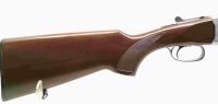 Bockdoppelflinte Rottweil - 500 - Note 2  - jagdliche Einabzug Flinte, Auszieher, Choke 1Stern und 3Stern (voll und halb), sch&ouml;nes verziertes silberfarbenes System, auch f&uuml;r sportliches Schie&szlig;en nutzbar, Sicherung auf Kolbenhals, Perlkorn, Kunststoffschaf