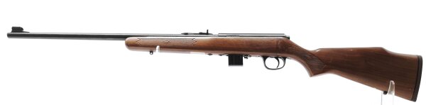 Repetierb&uuml;chse Marlin - 882 - Note 3  - f&uuml;hrige Schonzeitb&uuml;chse im Kal. .22 Win. Mag., mit Holzschaft, Steckmagazin, Schiebkimme (Raster), Korn mit Kornschutz, Gummischaftkappe, Aufnahmen f&uuml;r Riemenb&uuml;gel&ouml;sen, gekr&ouml;pfter Kammerst&auml;ngel, fein eingestellter A