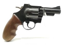 Revolver H. SCHMIDT OSTHEIM - Sierra 4 - Note 3  - kurzer Fangschu&szlig;revolver im Kal. .38special, ideal f&uuml;r die Jagd, kurzer Lauf (75mm), geringes Gewicht, solide verarbeitet, Zustand Note 3-, schwarze Ausf&uuml;hrung mit Holzgriffschalen, mit Fingermulden, 6-Sc