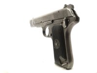 halbautomatische Pistole Norinco - 213 - Note 3  - halbautomatische Pistole, 110mm Lauf, feste Kimme, Bakelitgriffschalen schwarz, beidh&auml;ndige Nutzung m&ouml;glich, Sicherung linksseitig, gepflegter Zustand, Abriebspuren am Metall, technisch in Ordnung, mit An