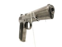 halbautomatische Pistole Norinco - 213 - Note 3  - halbautomatische Pistole, 110mm Lauf, feste Kimme, Bakelitgriffschalen schwarz, beidh&auml;ndige Nutzung m&ouml;glich, Sicherung linksseitig, gepflegter Zustand, Abriebspuren am Metall, technisch in Ordnung, mit An