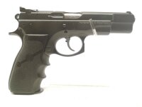 halbautomatische Pistole CZ Uhersky Brod - 75 B Practical - Note 2  - Frankonia&acute;s Sonderausf&uuml;hrung der CZ 75 B, Modell Practical, Kal. 9mm Luger, mit Schlitten ohne Schlagbolzensicherung, Hogue-Monogrip. LPA-Mikrometervisierung, Abzugsstopp und verl&auml;ngert