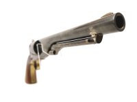 Perkussions-Revolver Pietta - Colt Army 1860 - Note 2  - italienischer Perkussionsrevolver im Kaliber .44(BlackPowder), 6-Schuss, Model Colt 1860 Army, stahlgebl&auml;utes System, Holzgriffe, messingfarbener Abzugsb&uuml;gel, Halterung f&uuml;r &Ouml;ffnungshebel nachgel&ouml;tet