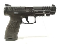 halbautomatische Pistole Heckler & Koch - SFP9L-SF Wippe - Note 1  - sportliche Pistole von Heckler & Koch, Modell SFP9L, mit Wippmechanik zur Magazinentnahme, Kunststoffgriffst&uuml;ck, Sicherung ab Abzugsz&uuml;ngel, verstellbare Kimme und Korn mit Leuchtpunkten,