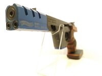 halbautomatische Pistole Walther - GSP Expert - Note 2  - relativ junge Sportpistole von WALTHER, Mod. GSP Expert, mit Schichtholzgriff Gr&ouml;&szlig;e SLB 7 (f. Linksh&auml;nder !!!), 2 Magazine mit blauem Abschluss (neu von Walther), blauem Laufgewicht mit GSP Expert 