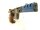 halbautomatische Pistole Walther - GSP Expert - Note 2  - relativ junge Sportpistole von WALTHER, Mod. GSP Expert, mit Schichtholzgriff Gr&ouml;&szlig;e SLB 7 (f. Linksh&auml;nder !!!), 2 Magazine mit blauem Abschluss (neu von Walther), blauem Laufgewicht mit GSP Expert 