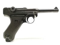 halbautomatische Pistole Mauser - P08 S42 - Note 2  - gut schie&szlig;ende (S&B 140grs. Subsonic) P 08 von Mauser Oberndorf, viele typische Nummern nicht sichtbar oder entfernt, somit nicht nummerngleich bzw. Nummerngleichheit nachweisbar, Schu&szlig;verhalten sehr g
